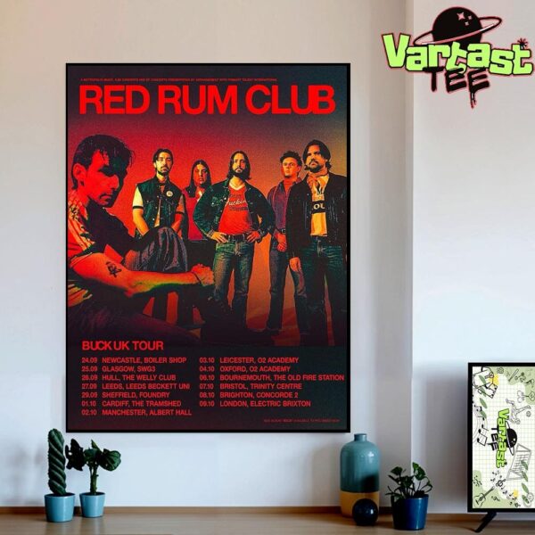 Red Rum Club Buck UK Tour 2025 Dates List Home Decor Wall Art Poster Canvas