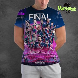 Road To Munich 25 PSG UEFA Champions League Final On May 31st 2025 All Over Print Shirt