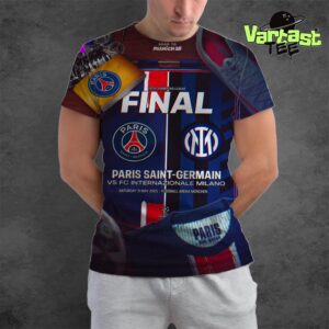 Road To Munich 25 UEFA Champions League Final Is Set PSG Vs Inter Milan On May 31st 2025 All Over Print Shirt