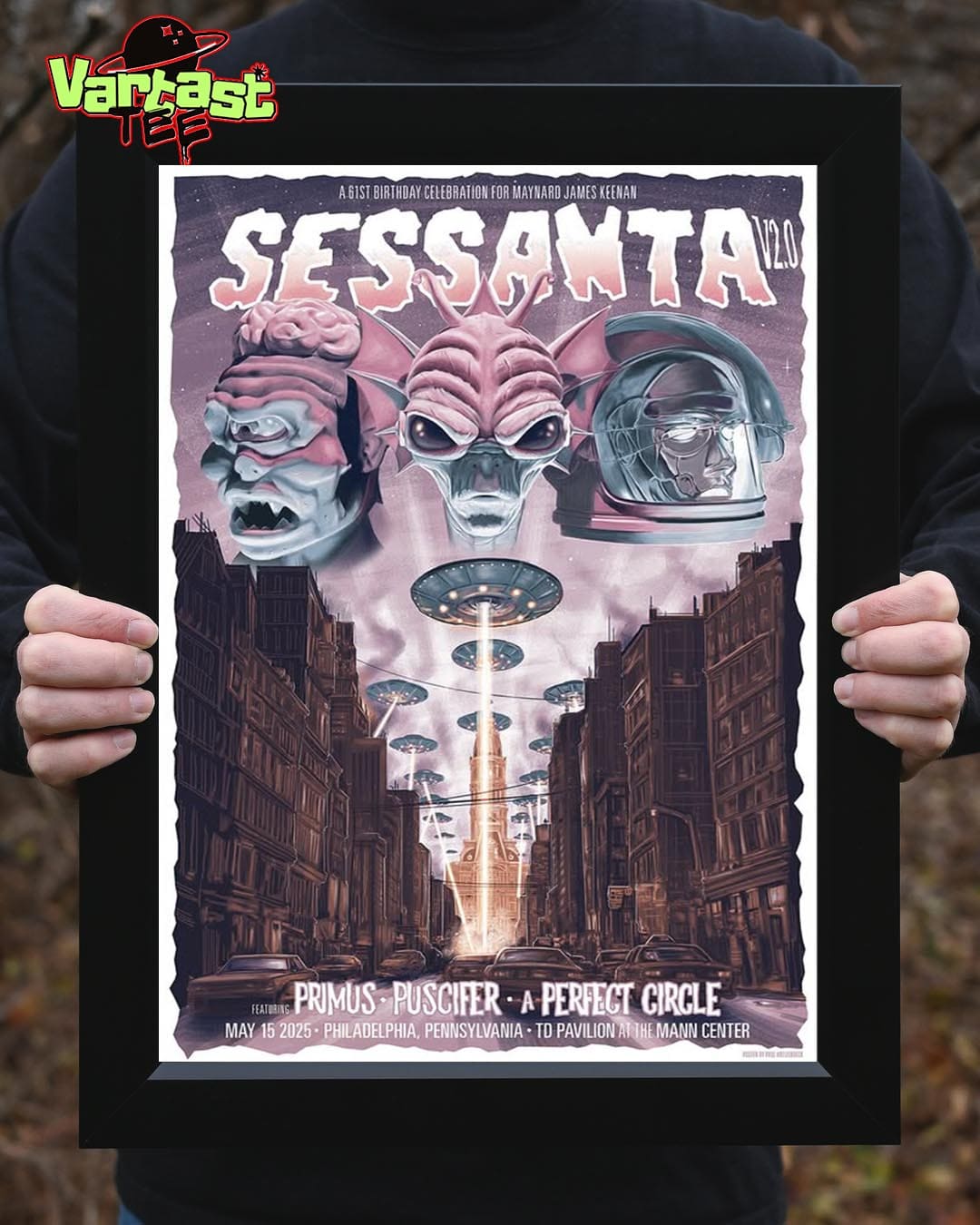 Sessanta V2.0 Featuring Primus Puscifer And A Perfect Circle At The TD Pavilion At The Mann Center In Philadelphia PA On May 15th 2025 Home Decor Poster Canvas Sessanta V2.0 Featuring Primus Puscifer And A Perfect Circle At The TD Pavilion At The Mann Center In Philadelphia PA On May 15th 2025 Home Decor Poster Canvas