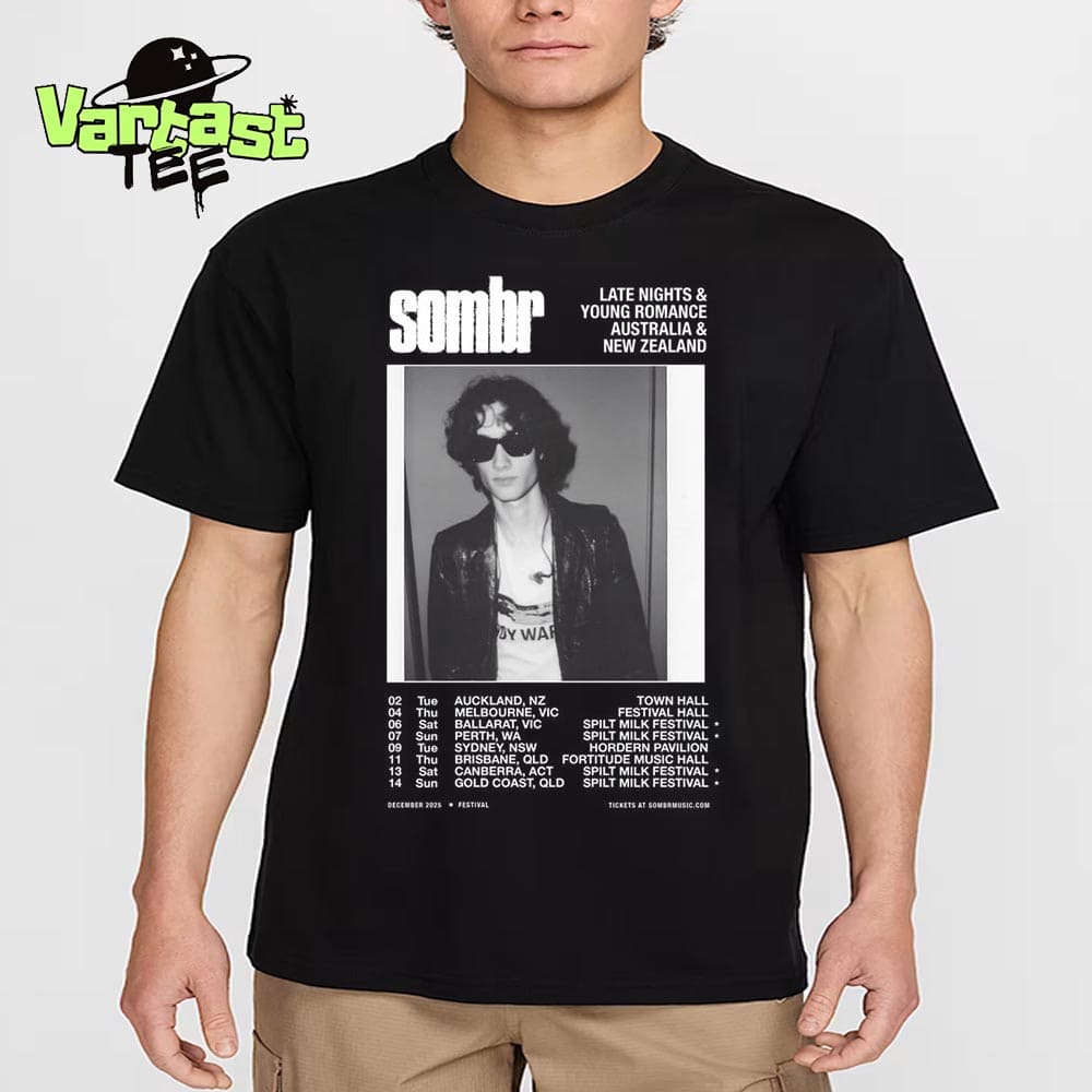 Sombr Late Nights And Young Romance Australia And New Zealand Dates List On December 2025 Essential T-Shirt Sombr Late Nights And Young Romance Australia And New Zealand Dates List On December 2025 Essential T-Shirt