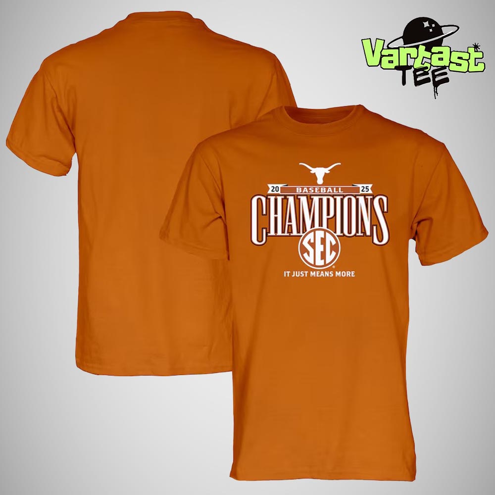 Texas Orange Texas Longhorns 2025 SEC Baseball Regular Season Champions Unisex T-Shirt Texas Orange Texas Longhorns 2025 SEC Baseball Regular Season Champions Unisex T-Shirt