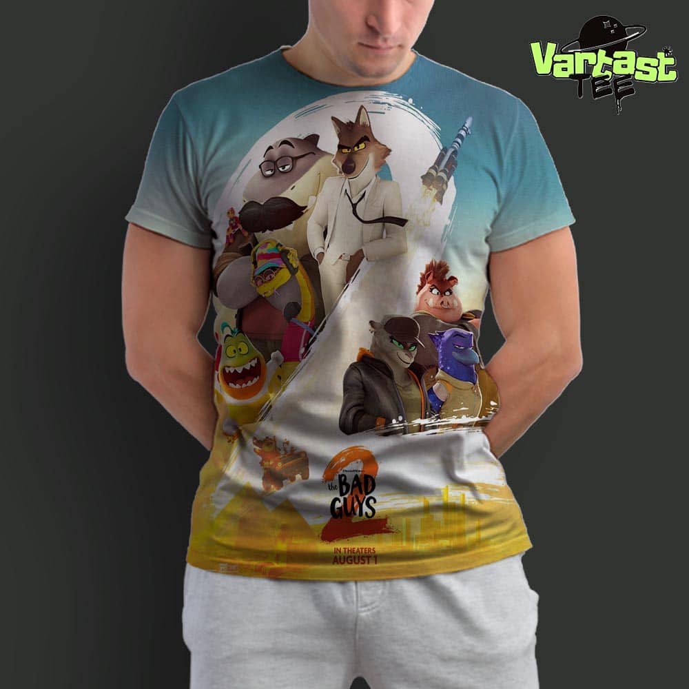 The Bad Guys 2 Official Poster Movie Of DreamWorks In Theaters On August 1st 2025 All Over Print Shirt The Bad Guys 2 Official Poster Movie Of DreamWorks In Theaters On August 1st 2025 All Over Print Shirt