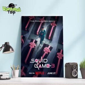 The Final Games Begin Squid Game Season 3 Official Poster Movie Coming June 27th 2025 Only On Netflix Home Decor Poster Canvas