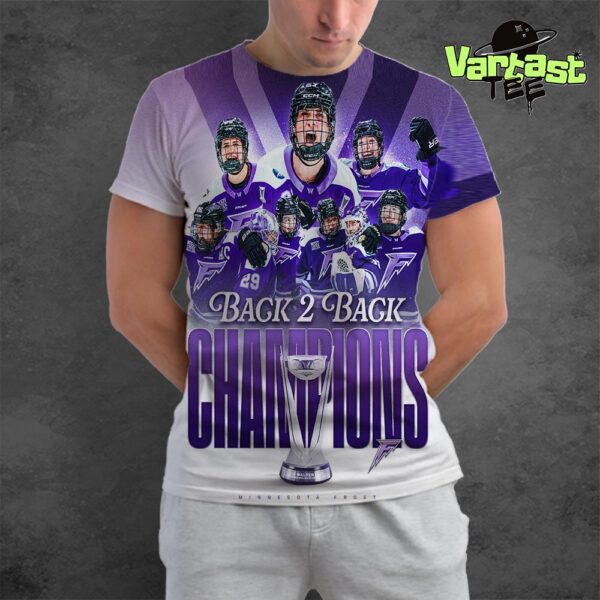 The Minnesota Frost Back-To-Back PWHL Walter Cup Champions All Over Print Shirt