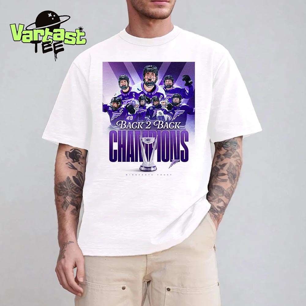 The Minnesota Frost Back-To-Back PWHL Walter Cup Champions Unisex T-Shirt The Minnesota Frost Back-To-Back PWHL Walter Cup Champions Unisex T-Shirt