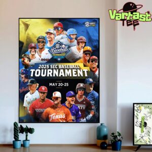 The Road To Omaha Starts In Hoover Official Poster 2025 SEC Baseball Tournament On May 20-25 Home Decor Poster Canvas