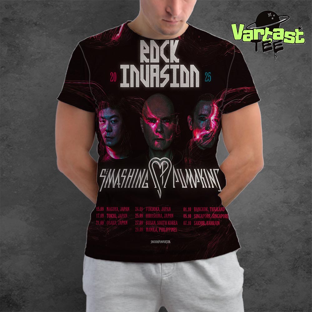 The Smashing Pumpkins Rock Invasion 2025 Tour In Asia And The Middle East Dates List All Over Print Shirt The Smashing Pumpkins Rock Invasion 2025 Tour In Asia And The Middle East Dates List All Over Print Shirt