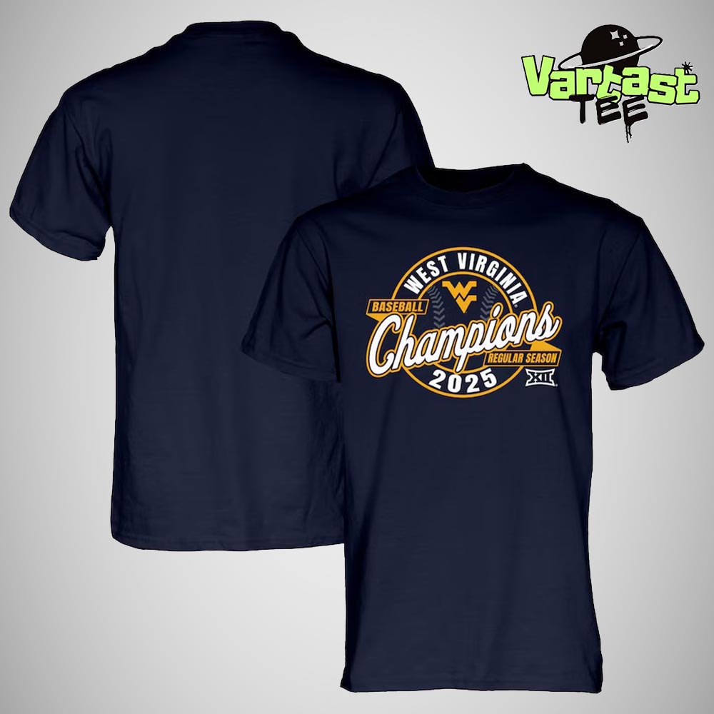West Virginia Mountaineers 2025 Big 12 Baseball Regular Season Champions Unisex T-Shirt West Virginia Mountaineers 2025 Big 12 Baseball Regular Season Champions Unisex T-Shirt