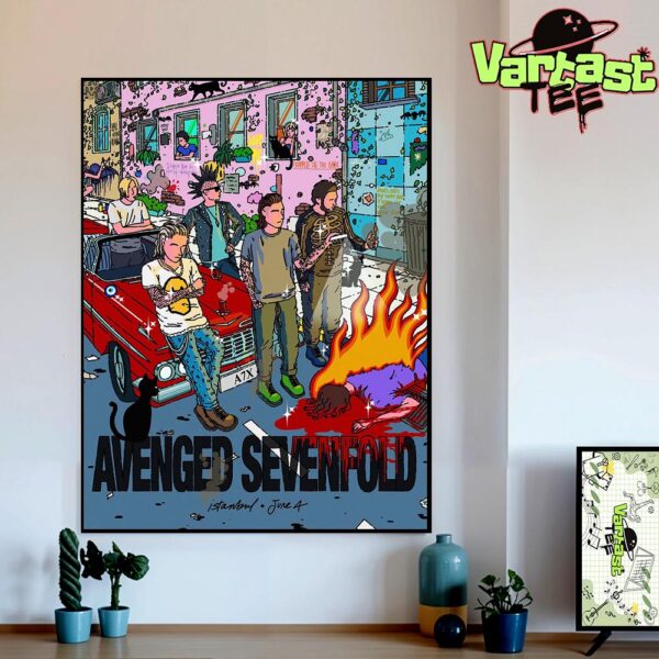 Avenged Sevenfold Live Show Poster At Life Park In Istanbul TNK On June 4th 2025 Home Decor Poster Canvas