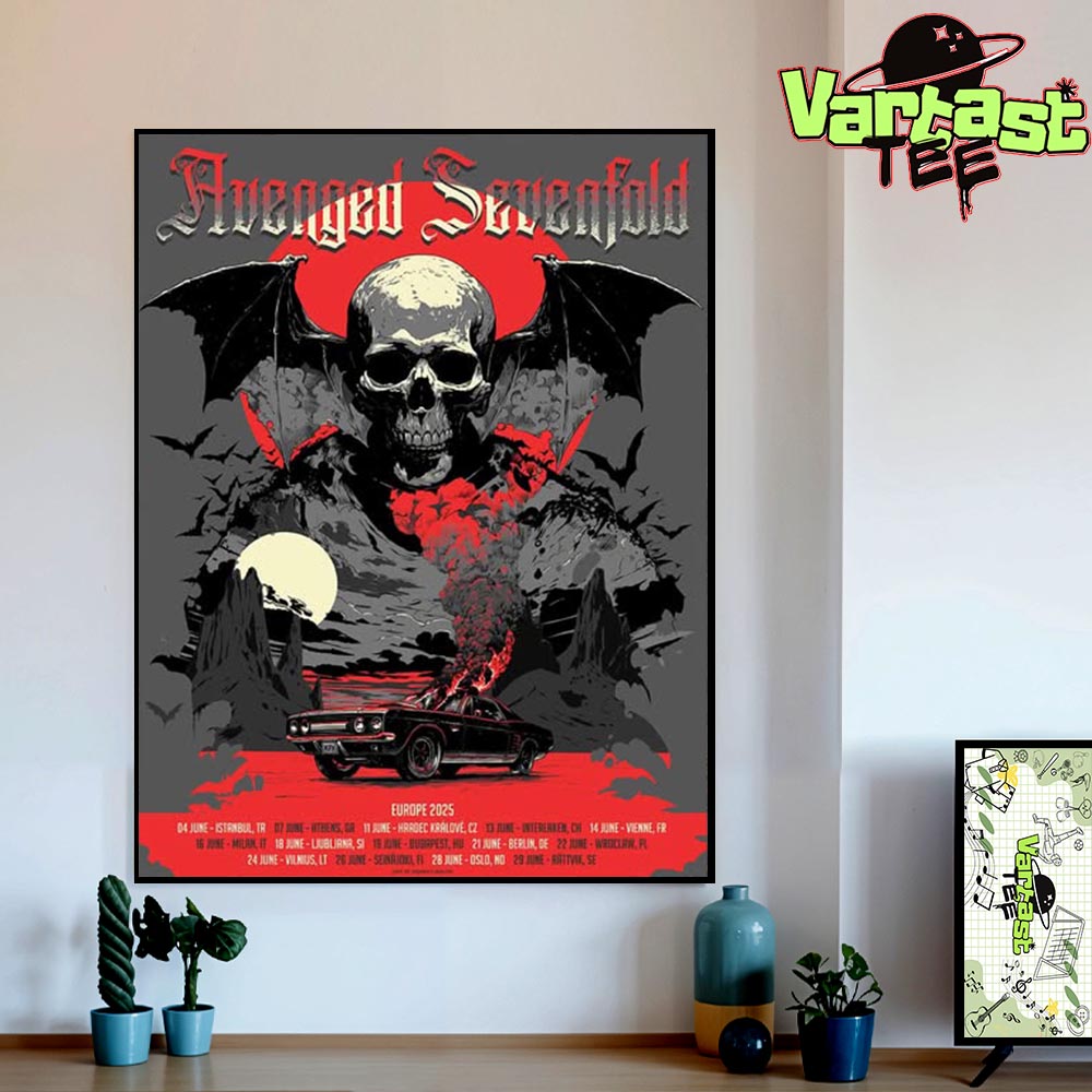 Avenged Sevenfold Summer Europe 2025 Tour Poster On June Full Dates List Home Decor Poster Canvas Avenged Sevenfold Summer Europe 2025 Tour Poster On June Full Dates List Home Decor Poster Canvas