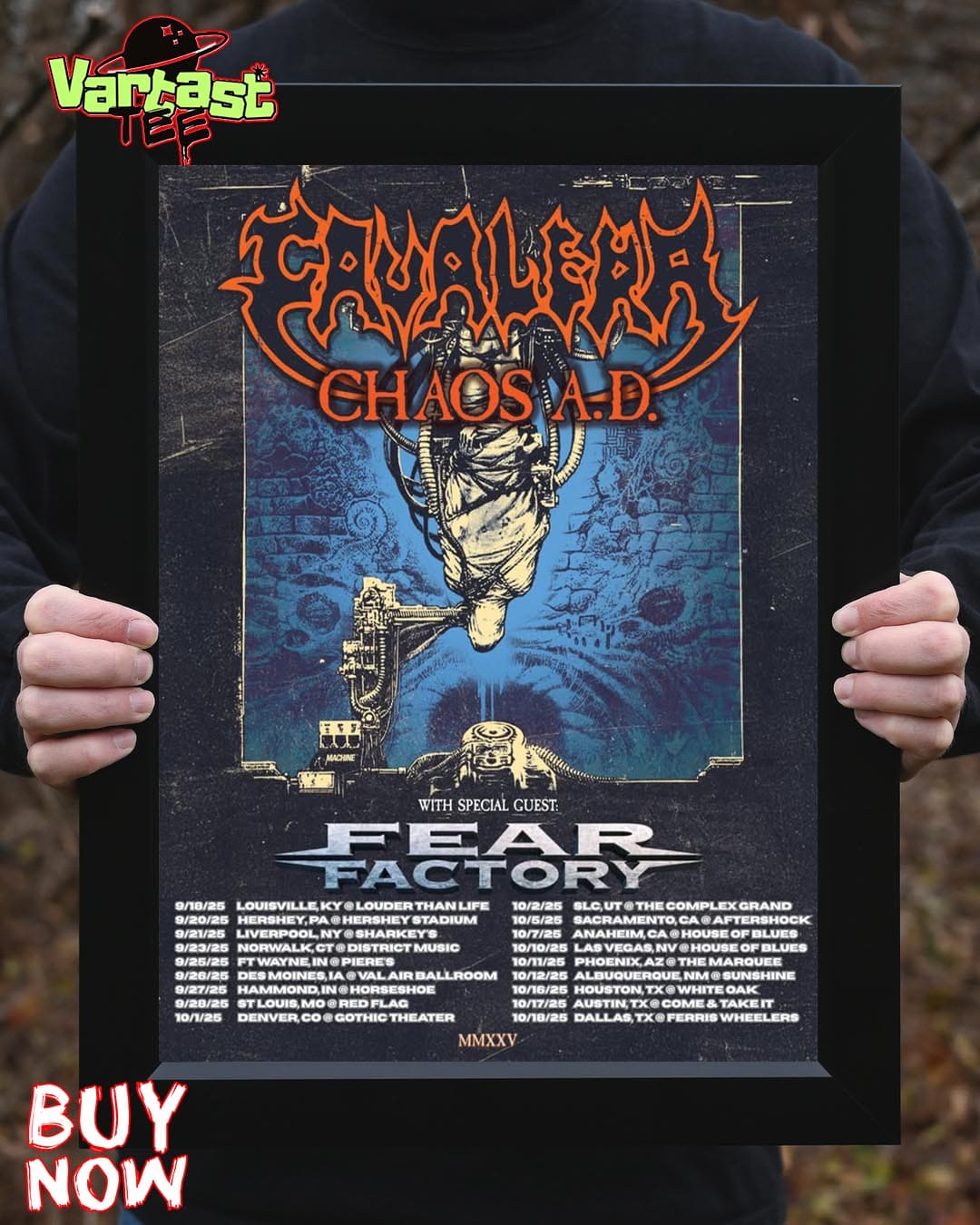 Cavalera Performing Chaos AD Fall 2025 Dates List In US With Special Guests Fear Factory Home Decor Poster Canvas Cavalera Performing Chaos AD Fall 2025 Dates List In US With Special Guests Fear Factory Home Decor Poster Canvas