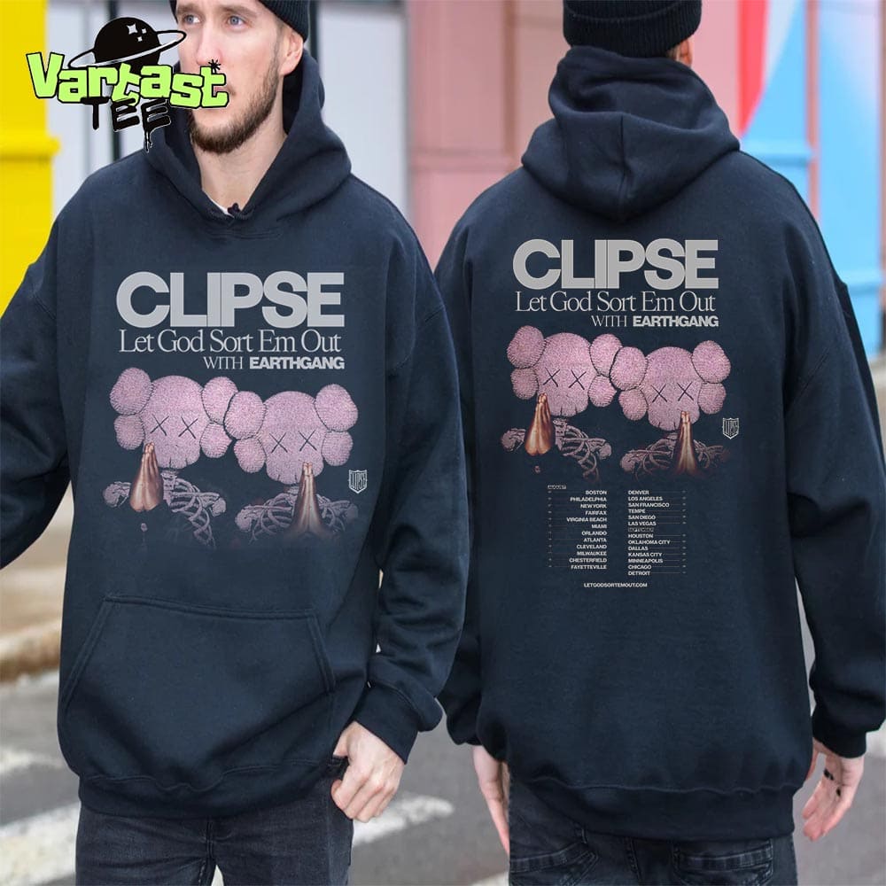 Clipse x KAWS Let God Sort Em Out With EarthGang Dates List For August And September 2025 Two Sides Essential T-Shirt Clipse x KAWS Let God Sort Em Out With EarthGang Dates List For August And September 2025 Two Sides Essential T-Shirt