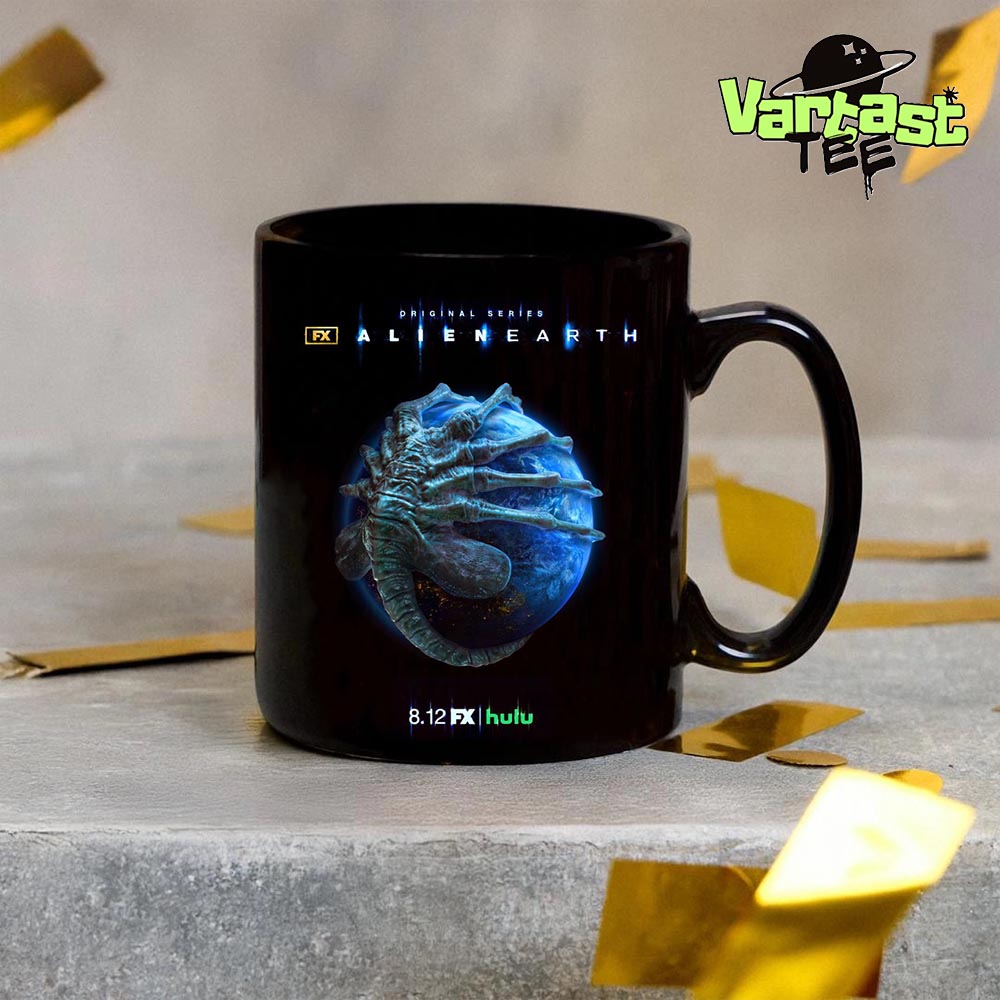 FX Original Series Alien Earth 2025 Official Poster Premiering August 12th On Hulu Coffee Mug FX Original Series Alien Earth 2025 Official Poster Premiering August 12th On Hulu Coffee Mug