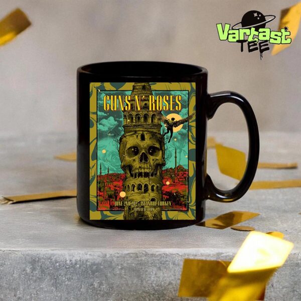 Guns N Roses Live Show Poster Summer 2025 World Tour At Tupras Stadium In Istanbul TNK On June 2nd 2025 Coffee Mug