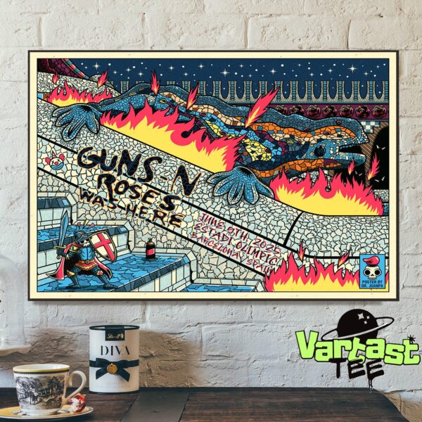 Guns N Roses Was Here World Tour Summer 2025 At Estadi Olimpic Barcelona Spain On June 9th 2025 Home Decor Poster Canvas