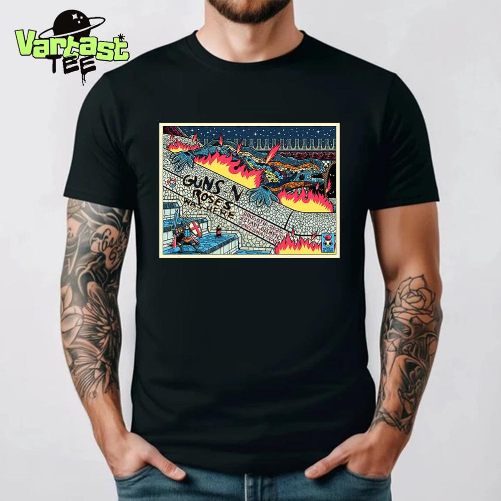Guns N Roses Was Here World Tour Summer 2025 At Estadi Olimpic Barcelona Spain On June 9th 2025 Unisex T-Shirt Guns N Roses Was Here World Tour Summer 2025 At Estadi Olimpic Barcelona Spain On June 9th 2025 Unisex T-Shirt