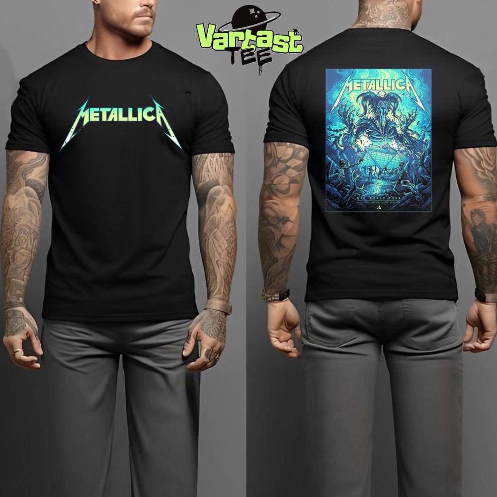 Metallica M72 Atlanta Exclusive Pop-Up Shop Poster M72 World Tour 2025 At Mercedes-Benz Stadium In Atlanta GA On June 3rd 2025 Two Sides Unisex T-Shirt Metallica M72 Atlanta Exclusive Pop-Up Shop Poster M72 World Tour 2025 At Mercedes-Benz Stadium In Atlanta GA On June 3rd 2025 Two Sides Unisex T-Shirt