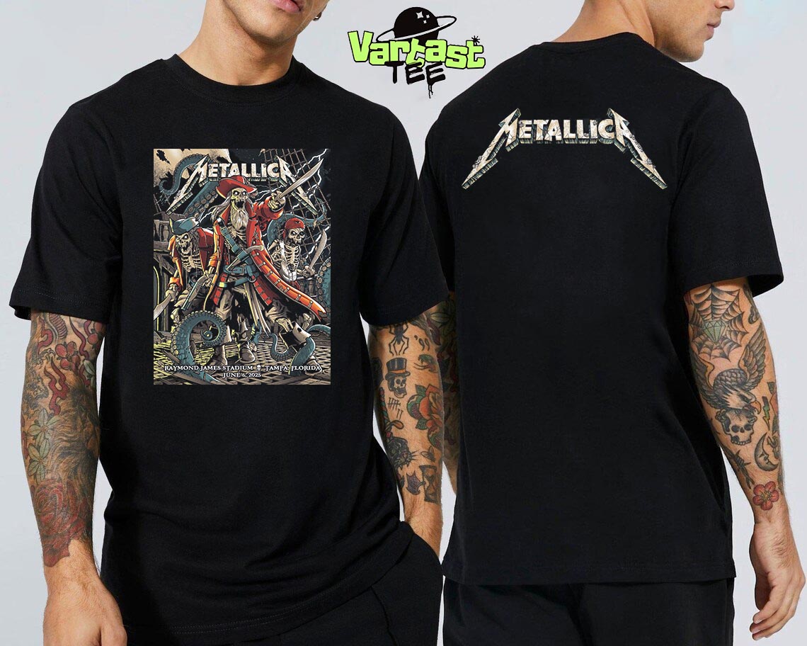 Metallica M72 Tampa 2025 World Tour Poster Show Tonight At Raymond James Stadium In Tampa FL On June 6th 2025 Two Sides Unisex T-Shirt Metallica M72 Tampa 2025 World Tour Poster Show Tonight At Raymond James Stadium In Tampa FL On June 6th 2025 Two Sides Unisex T-Shirt