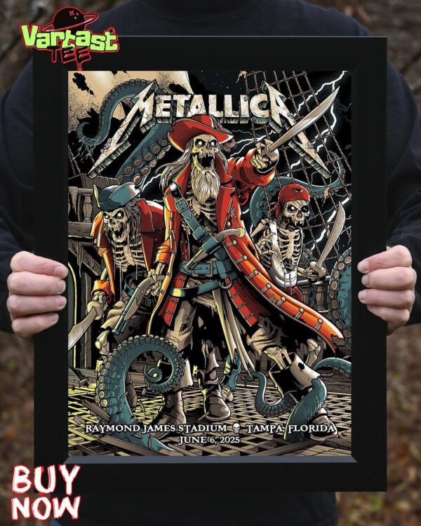 Metallica M72 Tampa 2025 World Tour Poster Show Tonight At Raymond James Stadium In Tampa FL On June 6th 2025 Wall Decor Poster Canvas