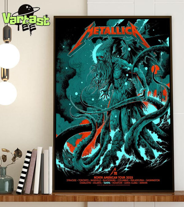 Metallica M72 Tampa Pop-Up Shop Poster The Venue For M72 North American Tour 2025 At Raymond James Stadium In Tampa FL On June 6-8 2025 Home Decor Poster Canvas