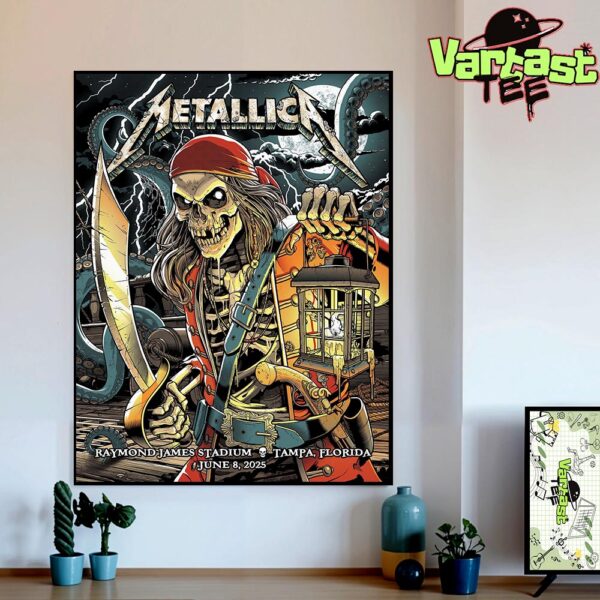 Metallica M72 Tampa World Tour 2025 Tonight Poster The Venue At Raymond James Stadium In Tampa FL On June 8th 2025 Home Decor Poster Canvas