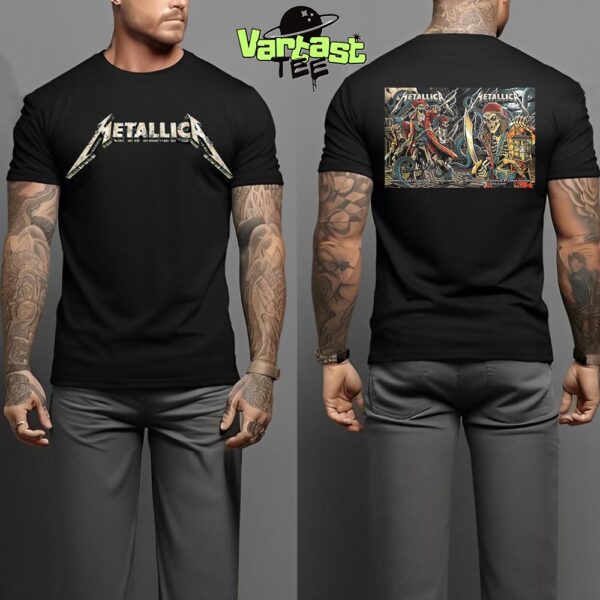 Metallica M72 Tampa World Tour 2025 Two Night Combined Poster The Venue At Raymond James Stadium In Tampa FL On June 6-8 2025 Essential Two Sides Shirt