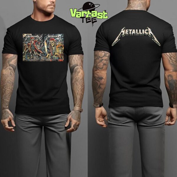 Metallica M72 Tampa World Tour 2025 Two Night Combined Poster The Venue At Raymond James Stadium In Tampa FL On June 6-8 2025 Unisex Two Sides Shirt
