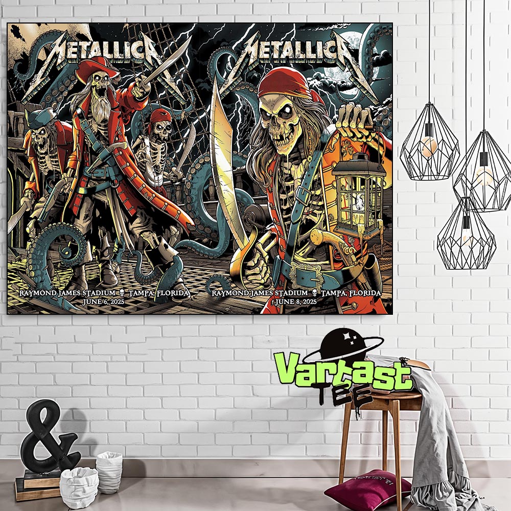 Metallica M72 Tampa World Tour 2025 Two Night Combined Poster The Venue At Raymond James Stadium In Tampa FL On June 6-8 2025 Wall Decor Poster Canvas Metallica M72 Tampa World Tour 2025 Two Night Combined Poster The Venue At Raymond James Stadium In Tampa FL On June 6-8 2025 Wall Decor Poster Canvas