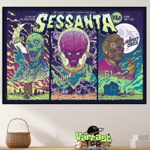 Sessanta V2.0 With Puscifer Primus And A Perfect Circle Tonights Live Show Poster At Xcel Energy Center In St Paul MN On June 1st 2025 Home Decor Poster Canvas