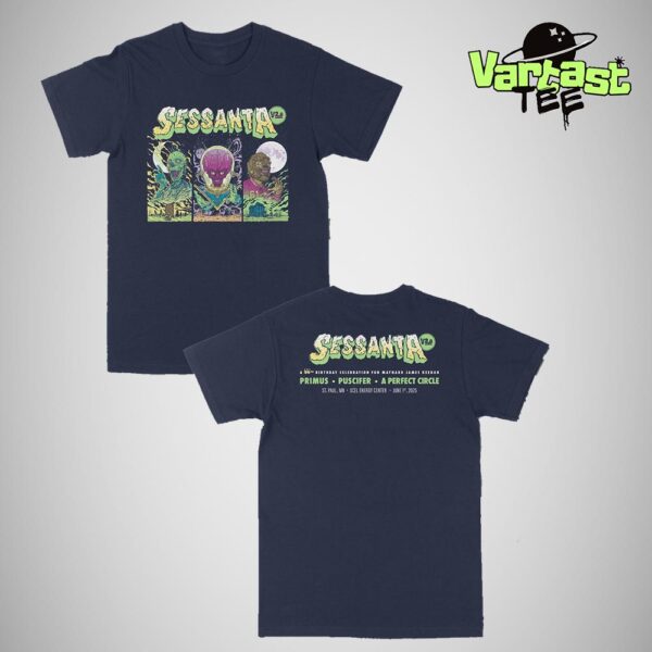 Sessanta V2.0 With Puscifer Primus And A Perfect Circle Tonights Live Show Tee At Xcel Energy Center In St Paul MN On June 1st 2025 Unisex Two Sides T-Shirt