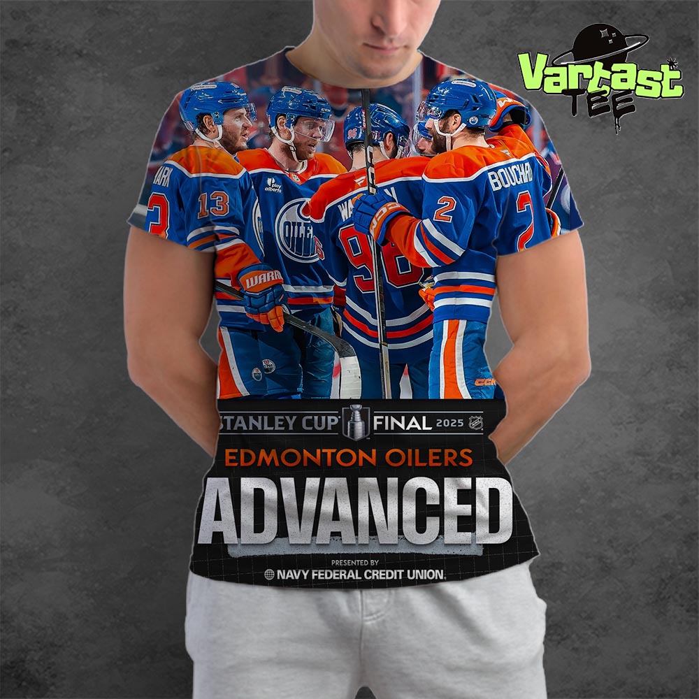 The Edmonton Oilers Advanced 2025 Stanley Cup Final All Over Print T-Shirt The Edmonton Oilers Advanced 2025 Stanley Cup Final All Over Print T-Shirt